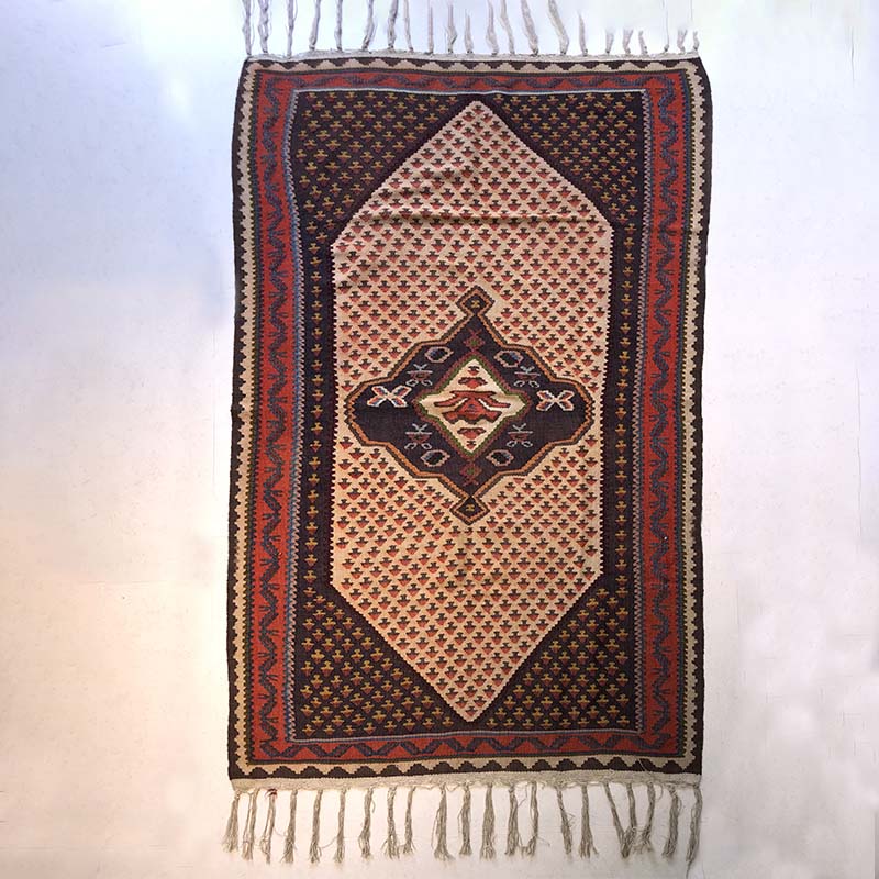 Kilim Geométrico com Franja